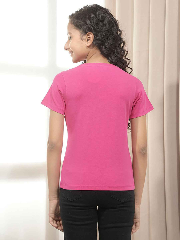 Pink Typographic Print T-Shirt
