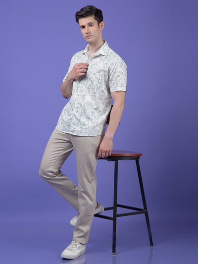 Grey Printed 100% Cotton Shirt