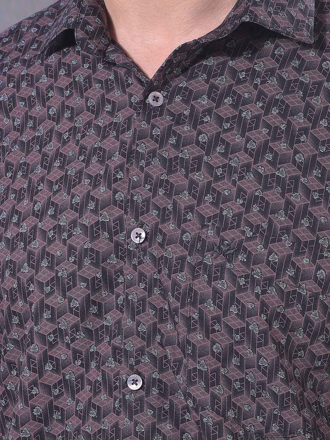 Purple Creative Printed Shirt