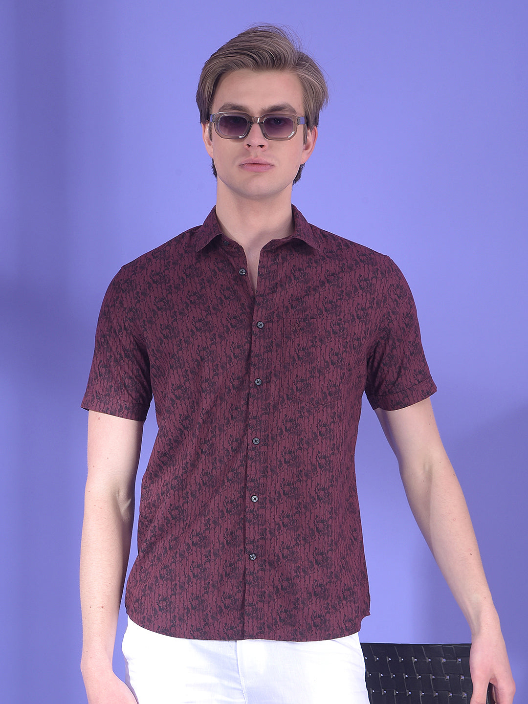 Tempest Wine Floral Print Shirt