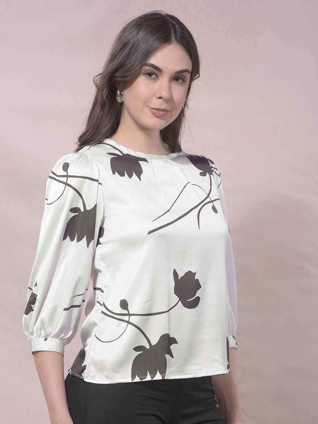 PurePetals White Floral Top