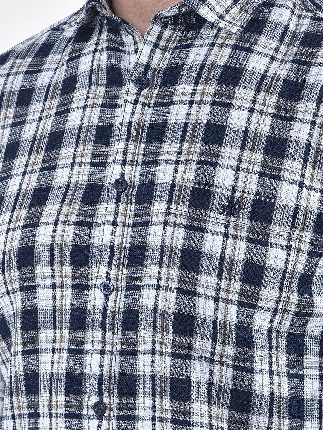 Brown Checked 100% Cotton Shirt
