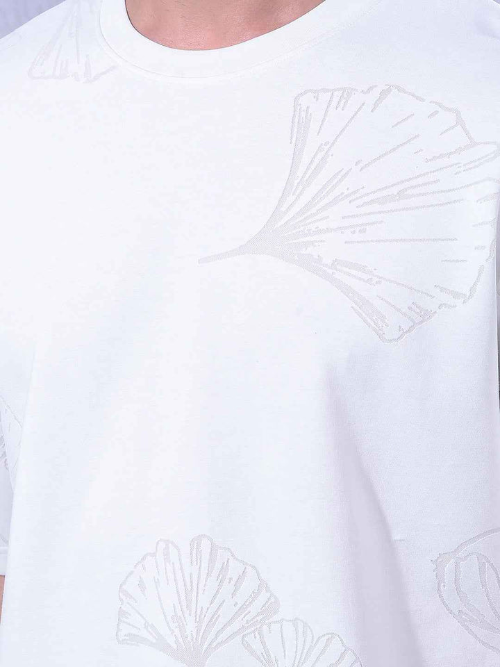 White Jacquard Oversize T-Shirt