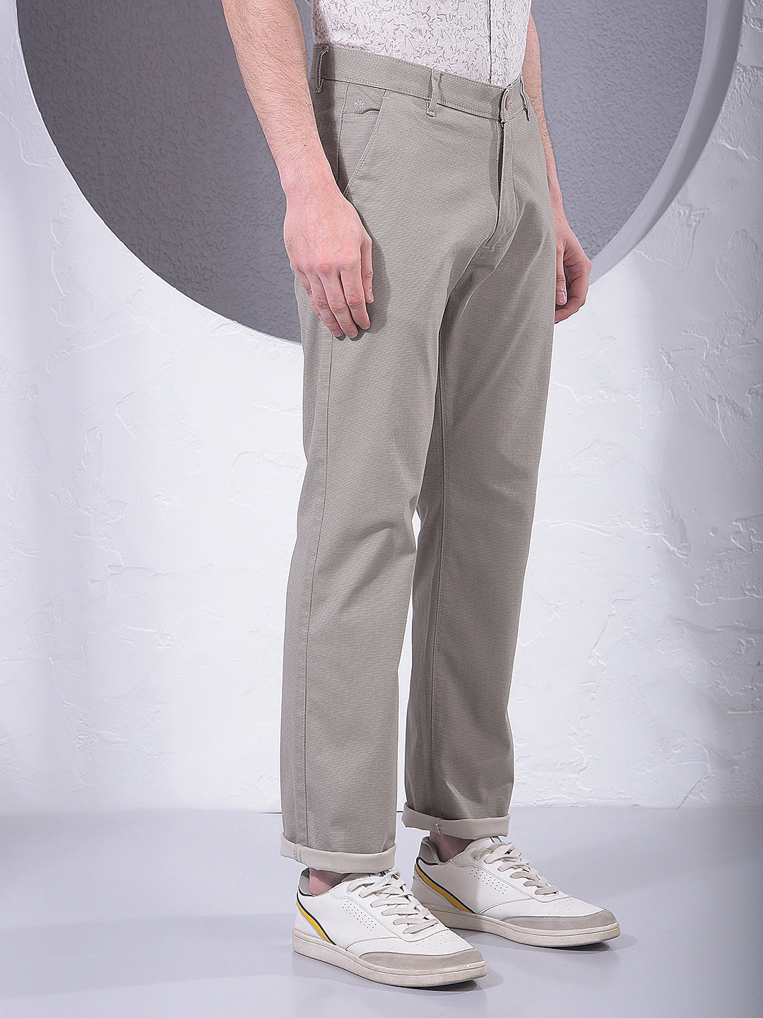 Khaki Straight Knitted Trousers