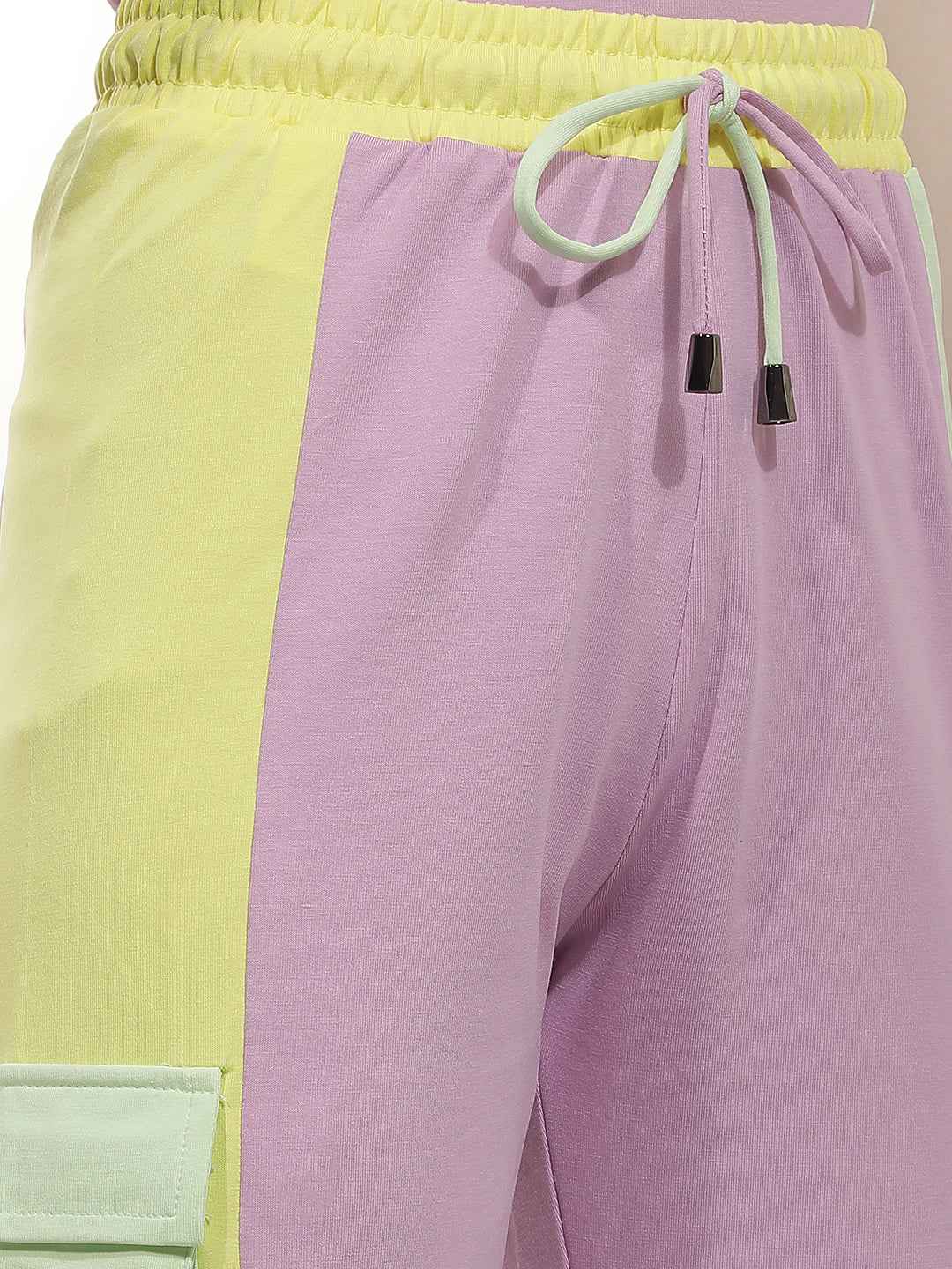 Purple Colorblocked Trackpants