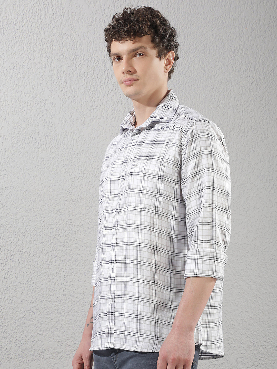 Tailored Breeze White Checked Shirt