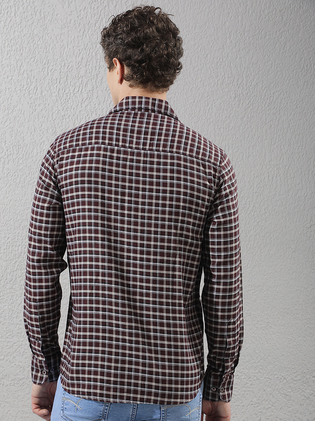 Relaxed Deep Wine Checked Shirt