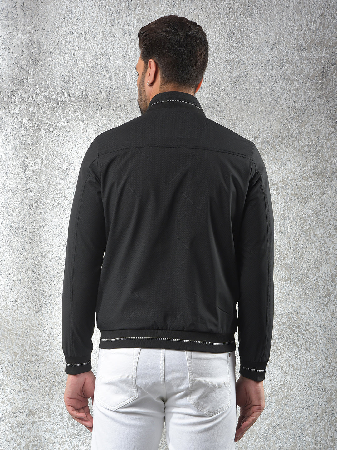 Black Printed Puffer Jacket