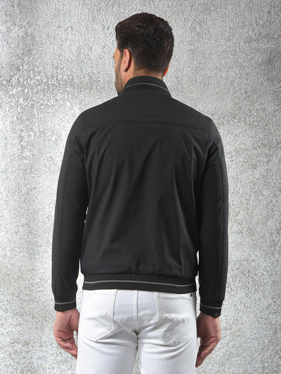 Black Printed Puffer Jacket