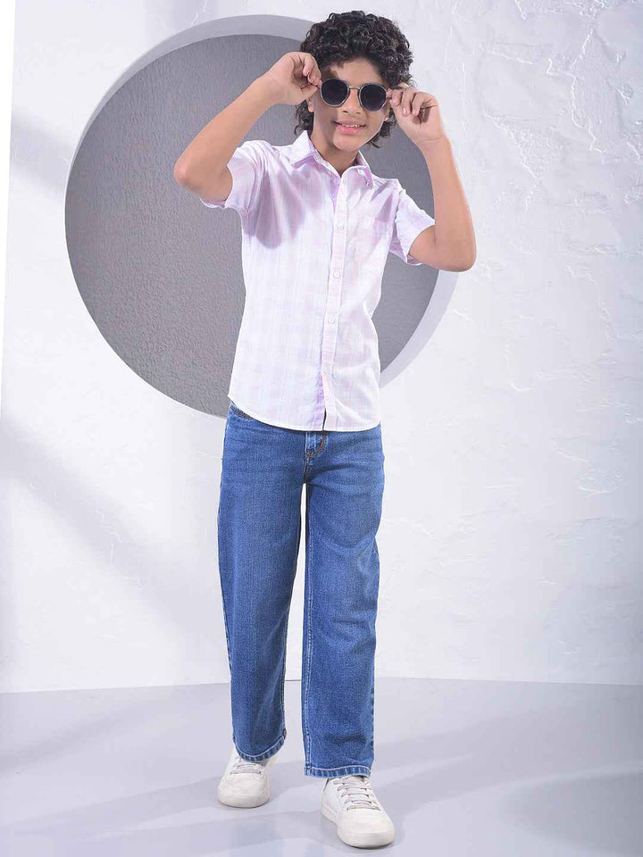 Pink Checked 100% Cotton Shirt