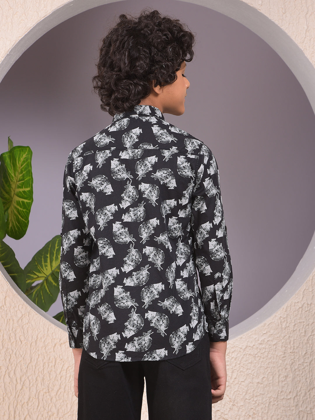 Black Floral Print Shirt