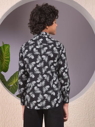 Black Floral Print Shirt