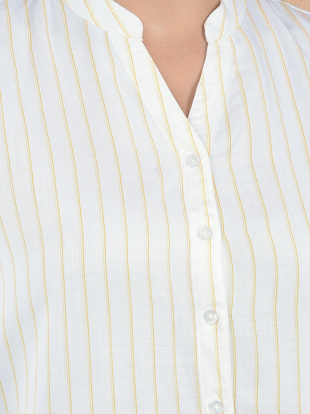 Striped Yellow V-Neck Shirt