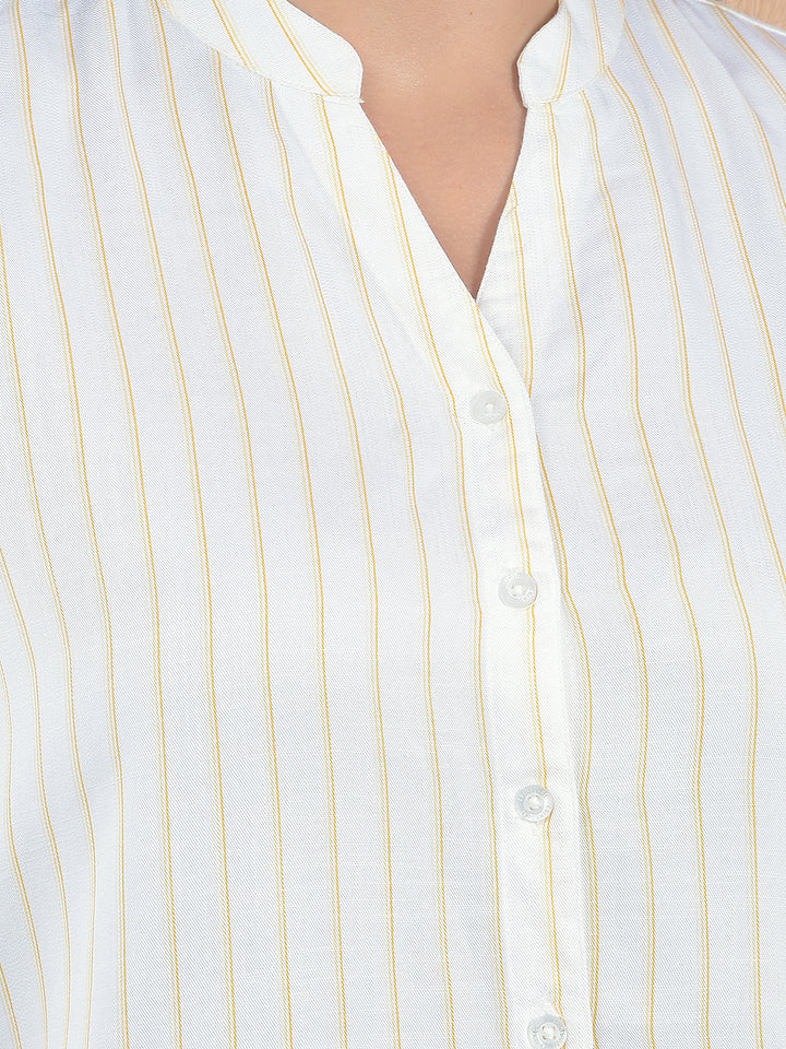 Striped Yellow V-Neck Shirt