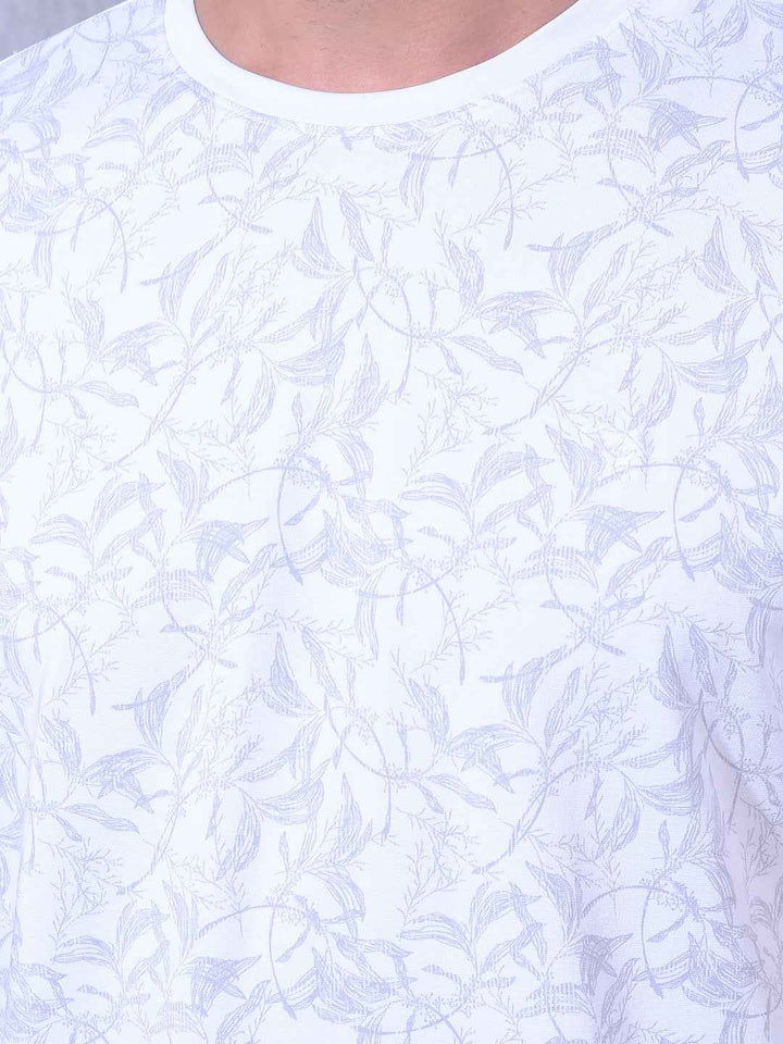 White Floral Print T-Shirt