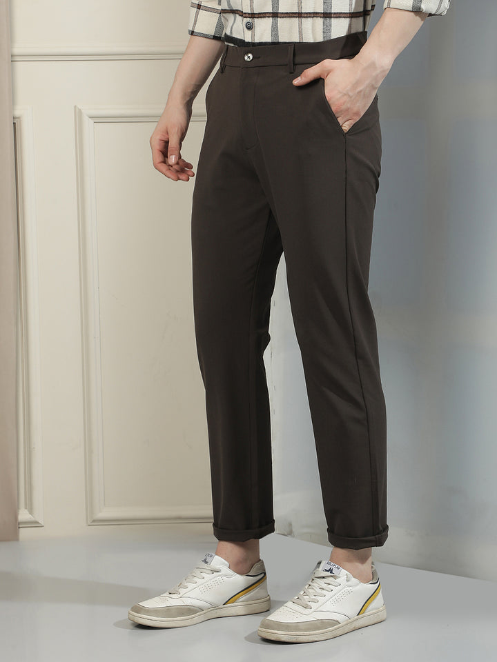 Contemporary Walnut Brown Chino Trousers