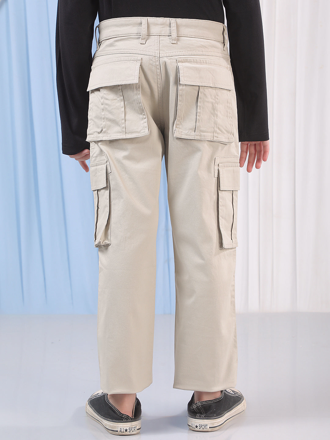 Almond Beige Cargo Trousers