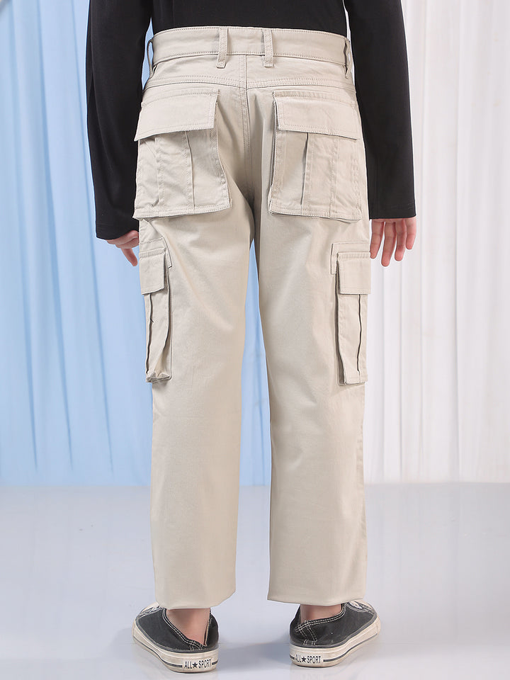 Almond Beige Cargo Trousers
