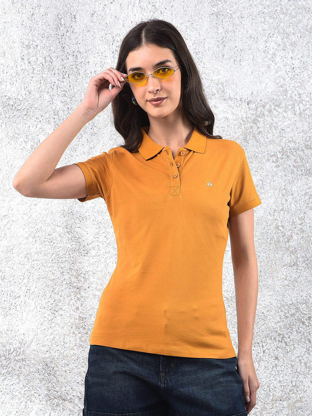 Mustard T-shirt-Women T-shirts-Crimsoune Club