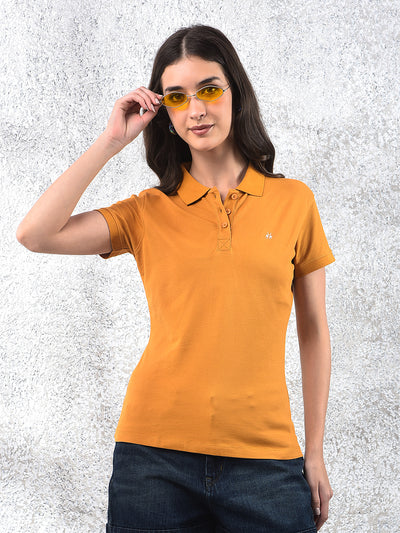 Mustard T-shirt-Women T-shirts-Crimsoune Club