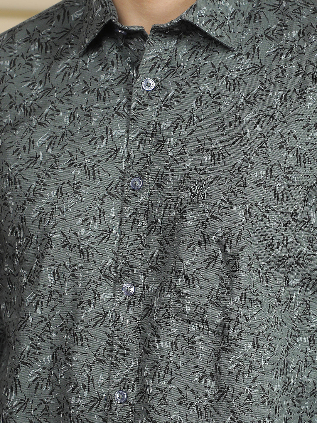 Blue Floral Print Shirt