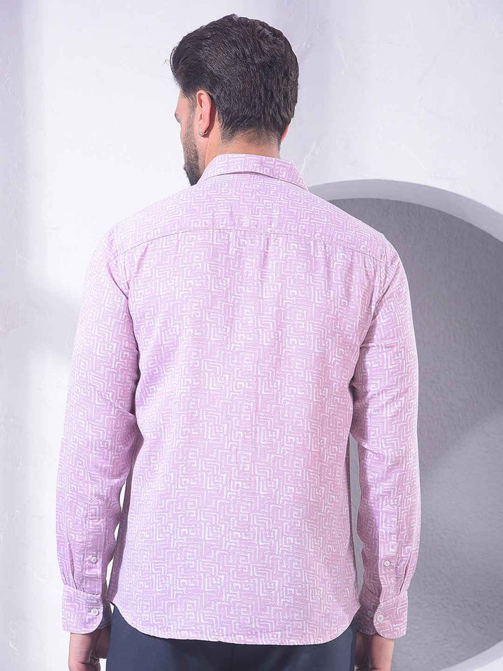 Pink Geometric Print Shirt
