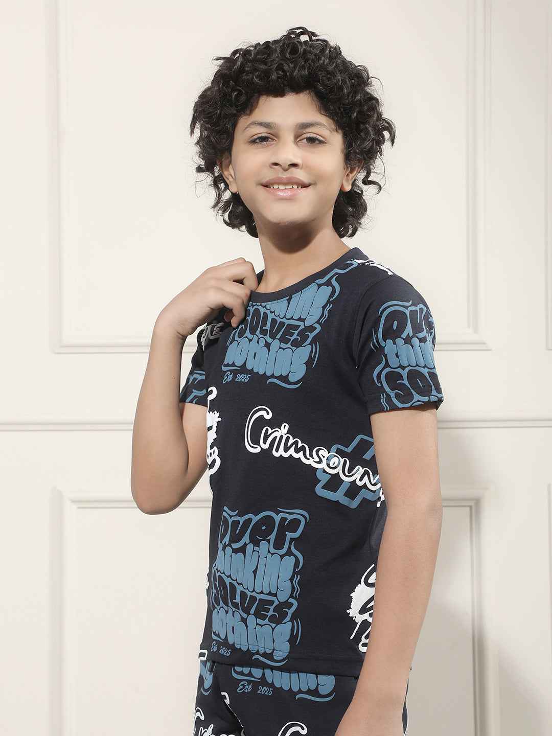 Navy Blue Graphic Print T-Shirt