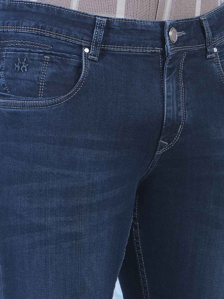 Dark Blue Stretchable Cotton Jeans