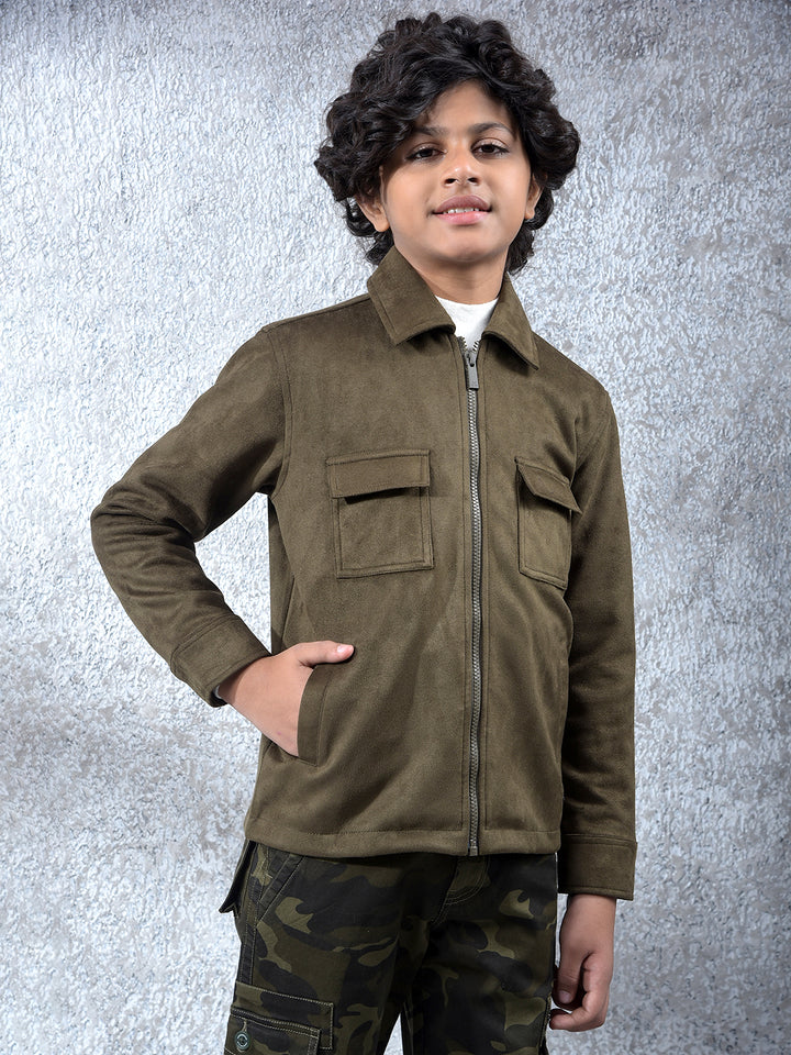 Vivid Olive Luxe Shacket