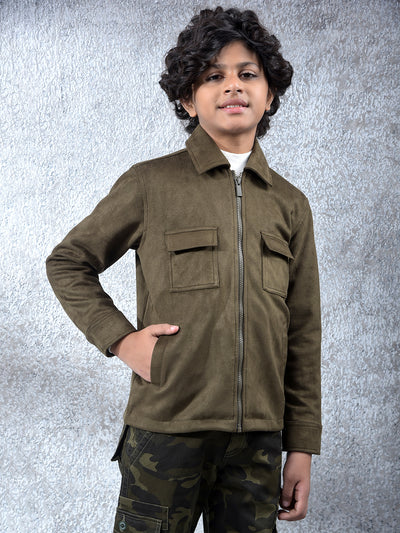 Vivid Olive Luxe Shacket