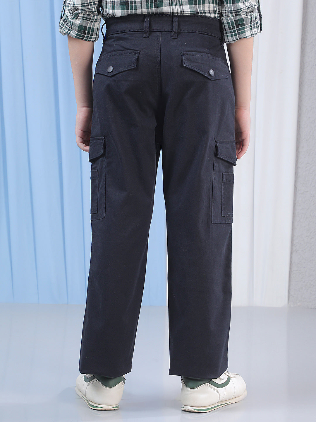Refined Deep Navy Navy Blue Cargo Trousers