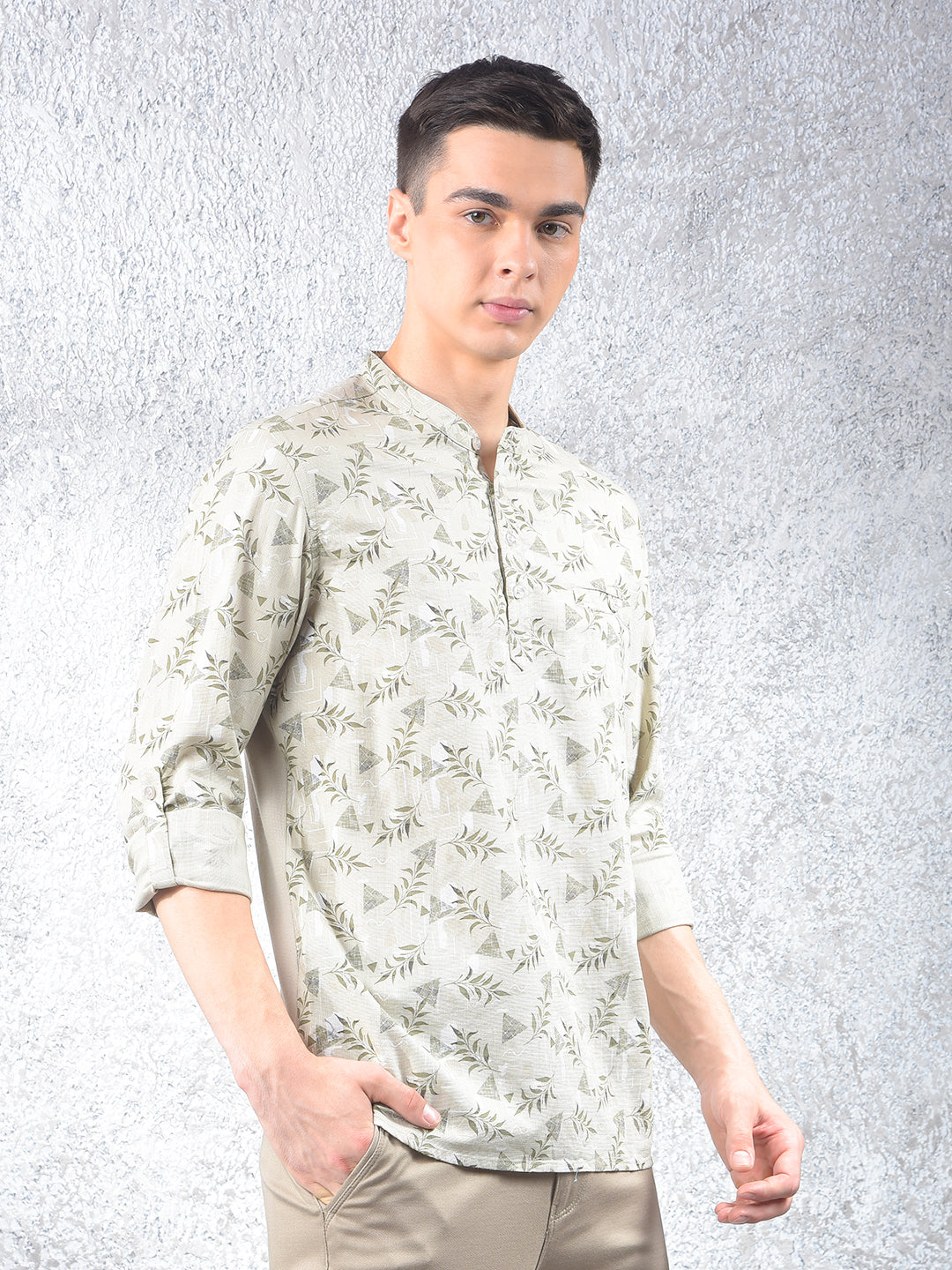 Green Floral Print Kurta
