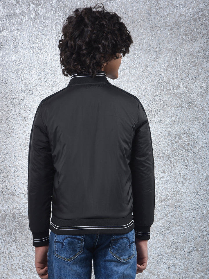 Black Reversible Bomber Jacket