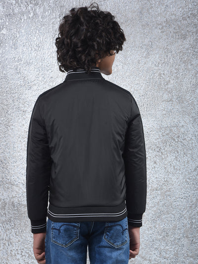 Black Reversible Bomber Jacket