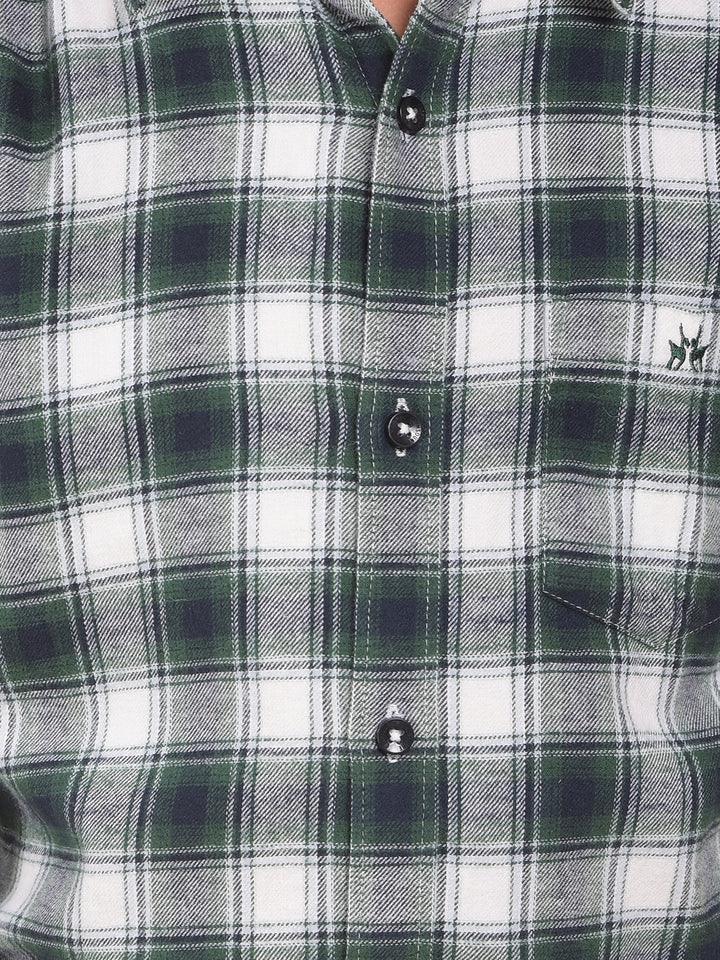 Green Checked 100% Cotton Shirt