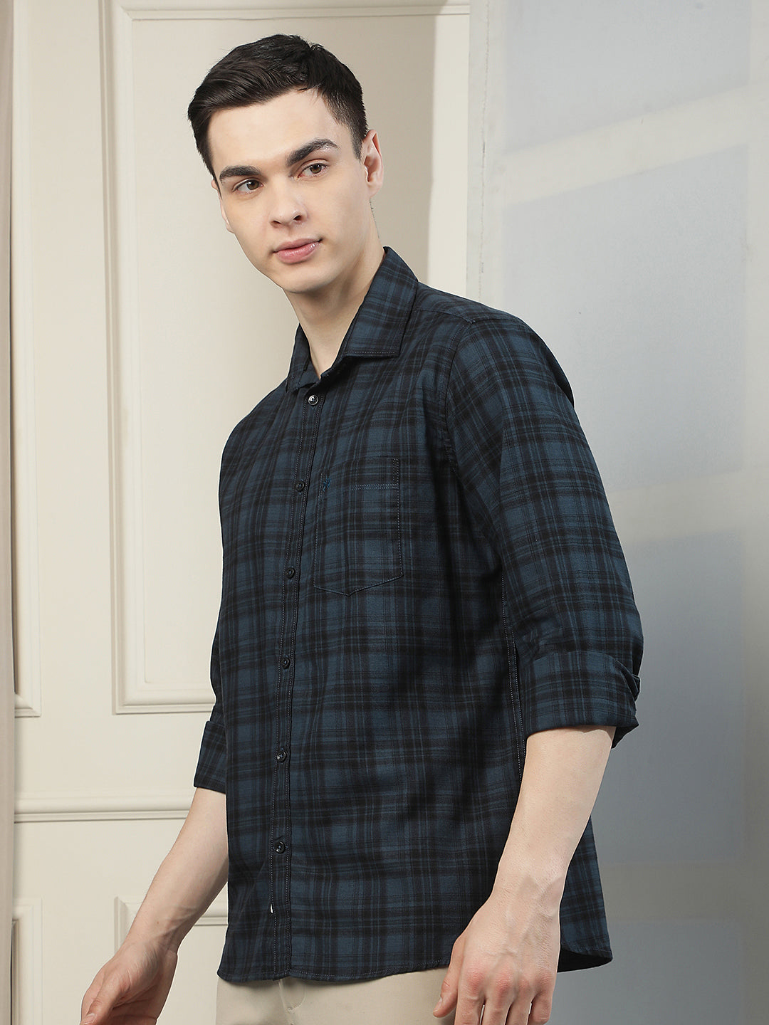 100% Cotton Blue Checked Shirt