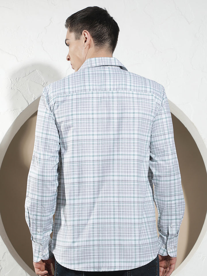 Green Checked 100% Cotton Shirt