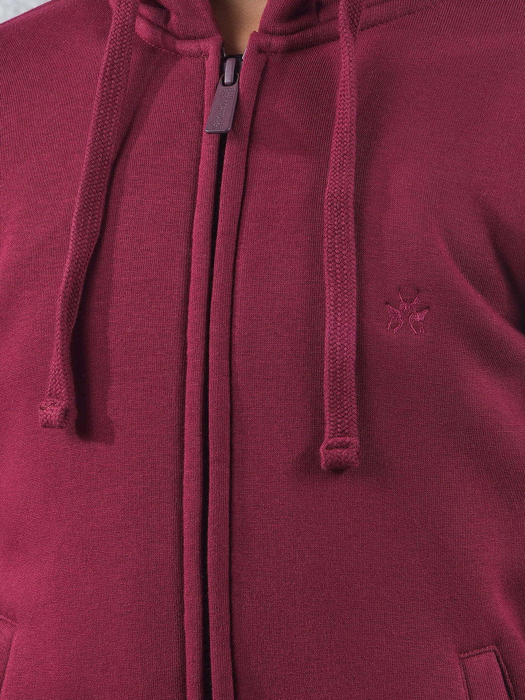 Maroon Hooded Neck Sweatshirt