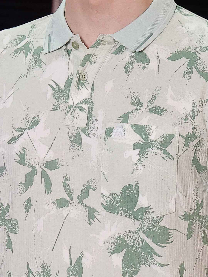 Green Floral Print T-Shirt