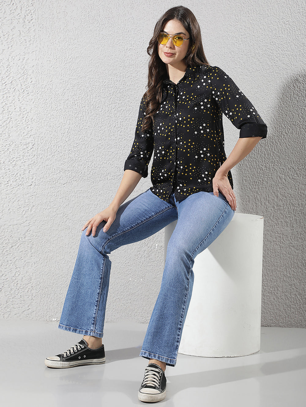 Structured Azure Blue Bootcut Jeans