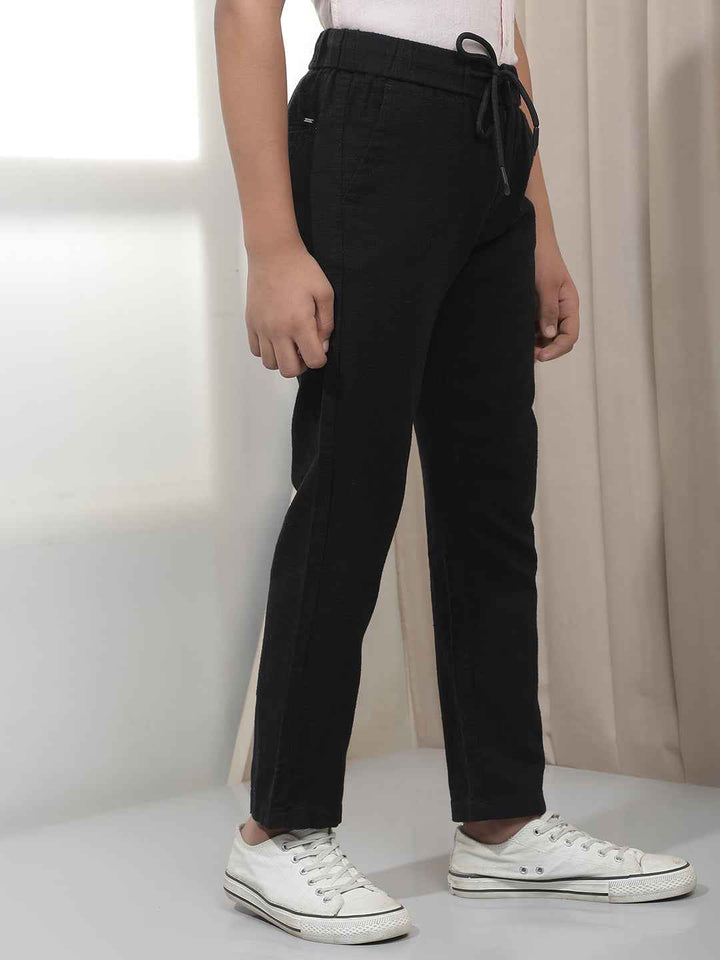 Black 100% Cotton Trousers