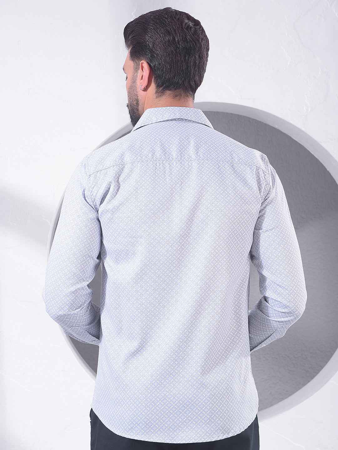 Grey Geometric Print Shirt