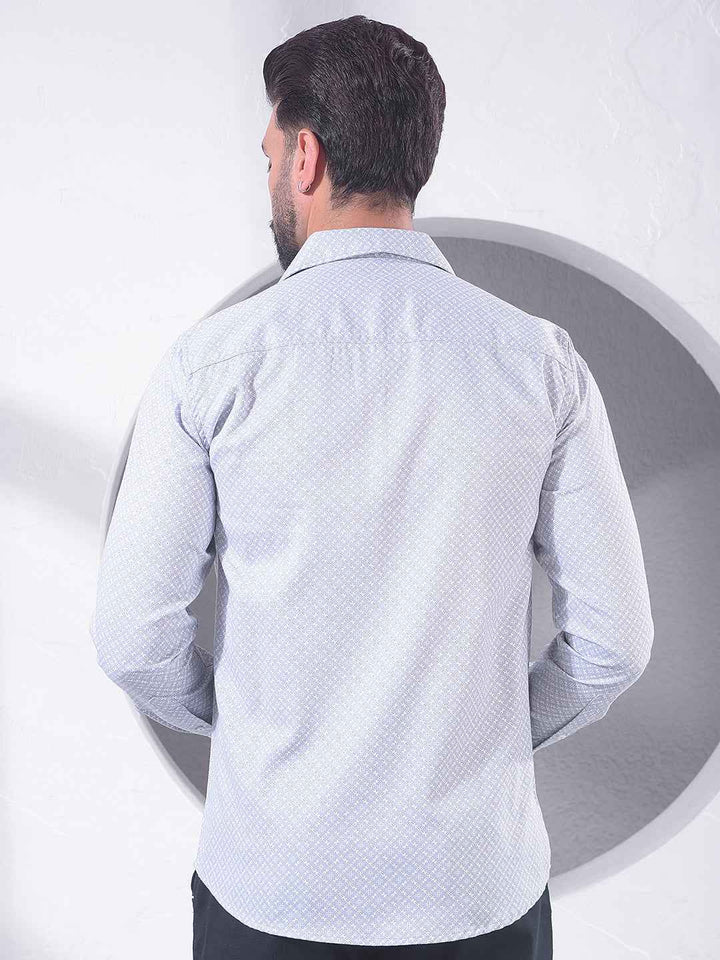 Grey Geometric Print Shirt