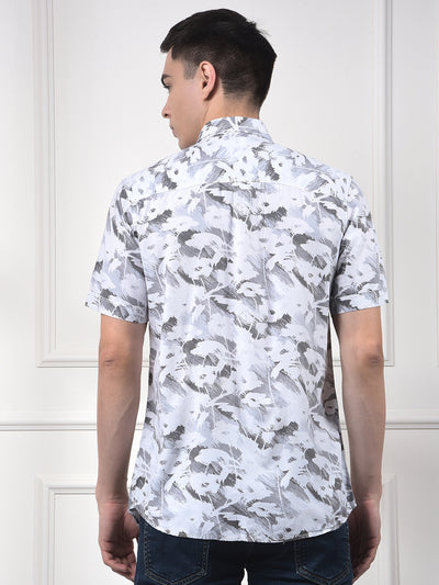 Grey Camouflage Print Shirt