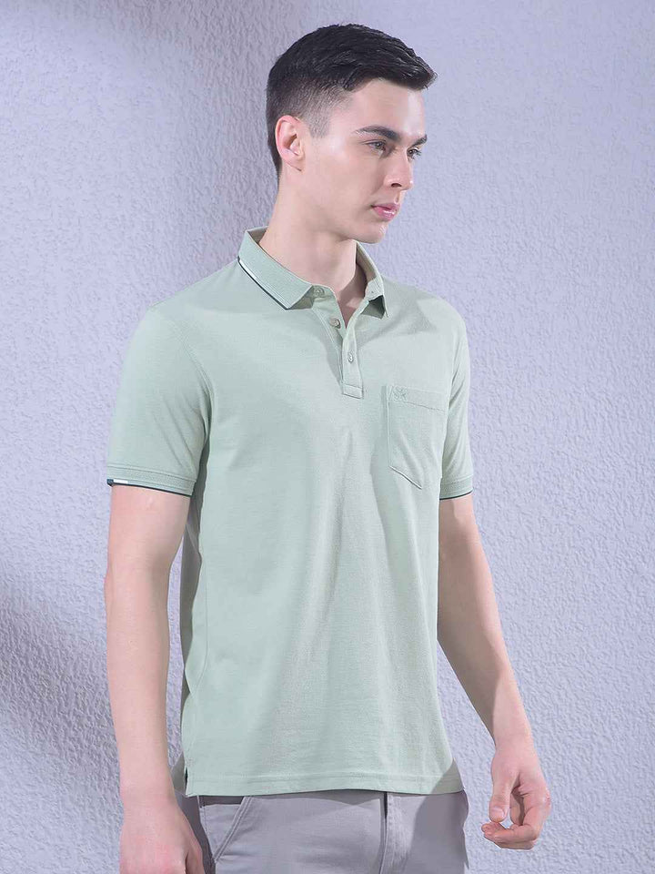 Green Polo Neck T-Shirt
