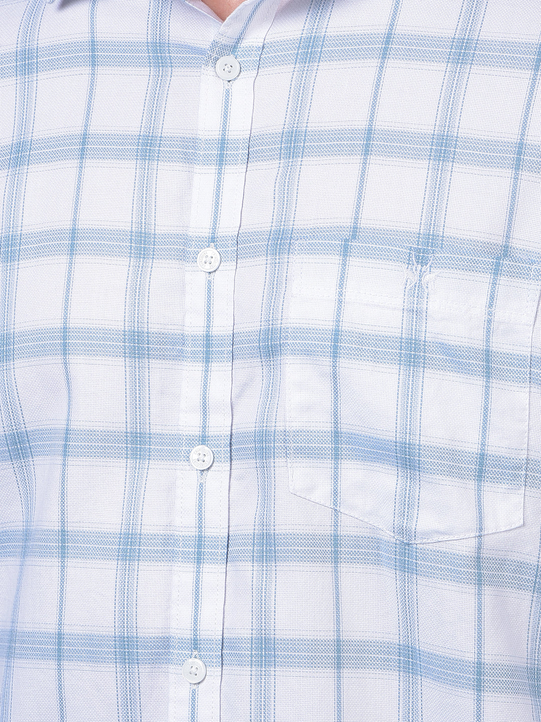 Blue Checked 100% Cotton Shirt