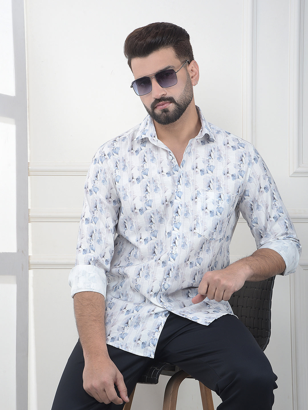 Multi-Color Floral Print Shirt