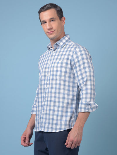 Blue Checked 100% Cotton Shirt