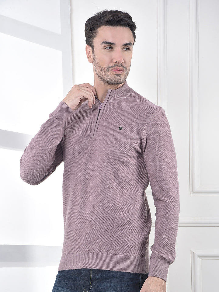 Modern Mauve Textured Sweater