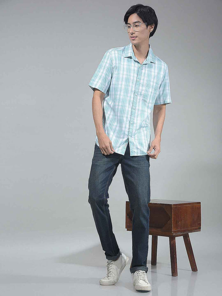 Green Checked 100% Cotton Shirt